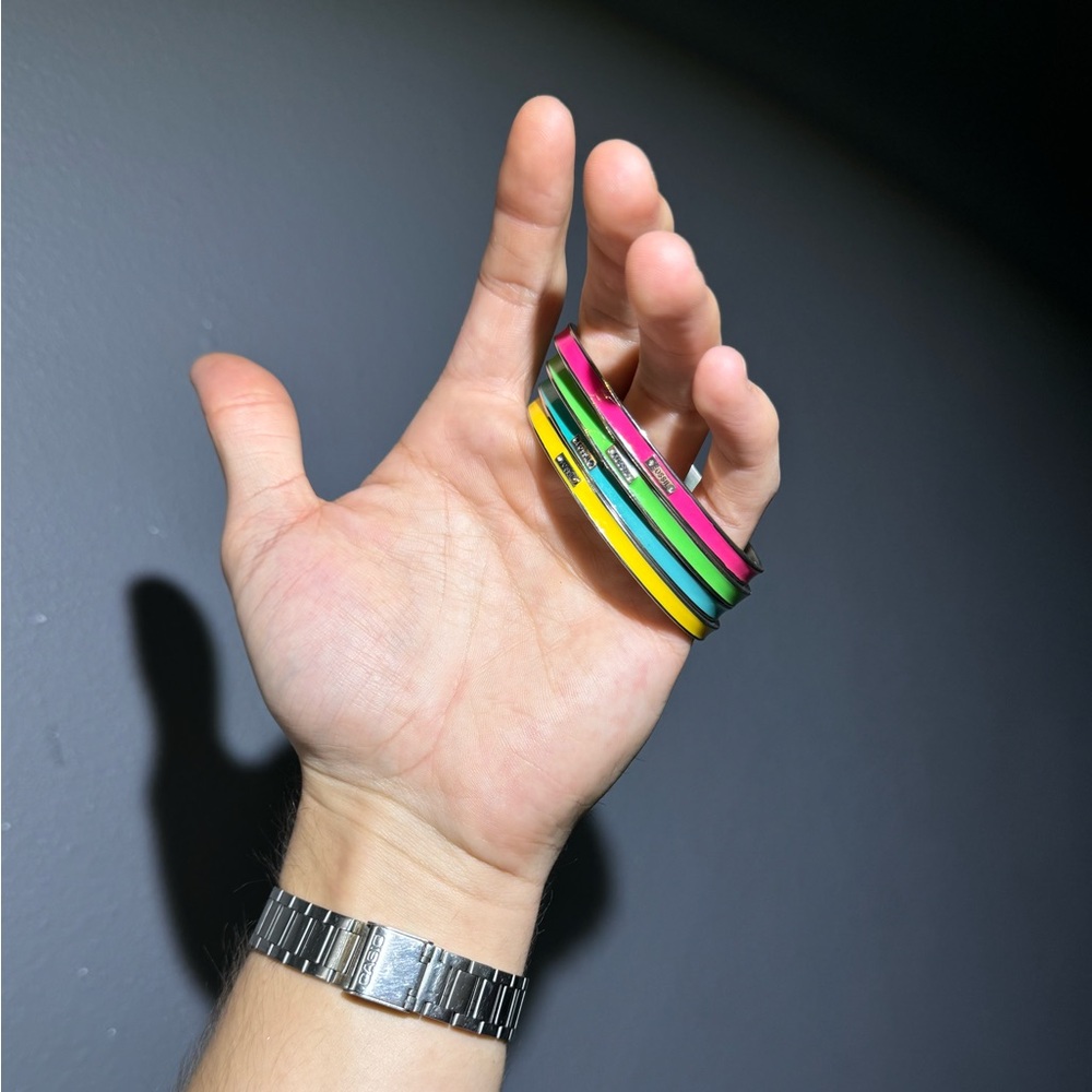 Fossil (X4) Neon Enamel Bangle Bracelets